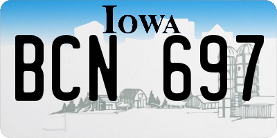 IA license plate BCN697