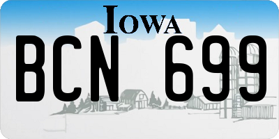 IA license plate BCN699