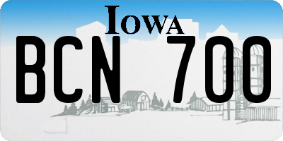 IA license plate BCN700
