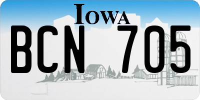 IA license plate BCN705