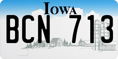 IA license plate BCN713