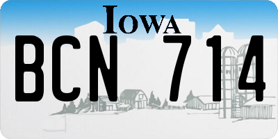 IA license plate BCN714