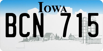 IA license plate BCN715