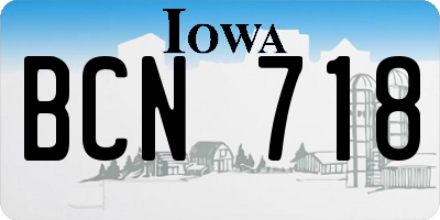 IA license plate BCN718