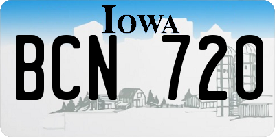 IA license plate BCN720