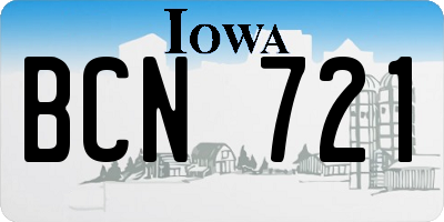 IA license plate BCN721