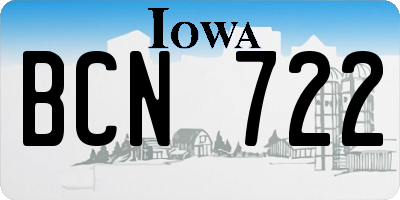 IA license plate BCN722