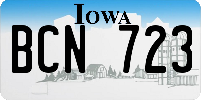 IA license plate BCN723
