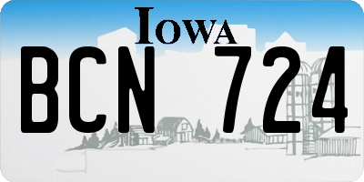 IA license plate BCN724