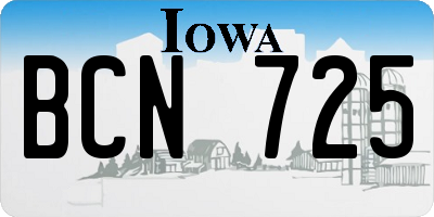 IA license plate BCN725
