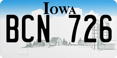IA license plate BCN726