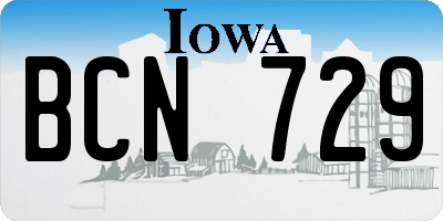 IA license plate BCN729