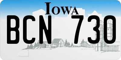 IA license plate BCN730