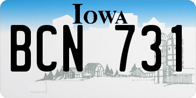 IA license plate BCN731