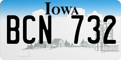 IA license plate BCN732
