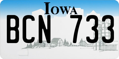 IA license plate BCN733