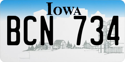 IA license plate BCN734