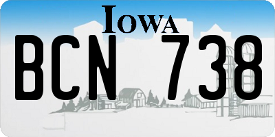 IA license plate BCN738