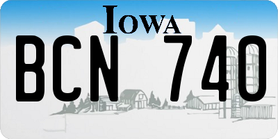 IA license plate BCN740
