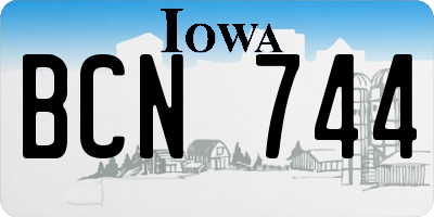 IA license plate BCN744