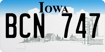 IA license plate BCN747