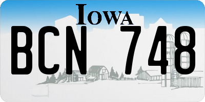 IA license plate BCN748