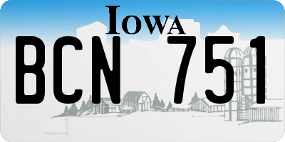 IA license plate BCN751