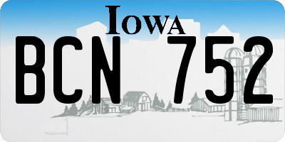 IA license plate BCN752