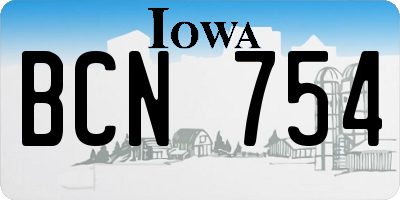IA license plate BCN754