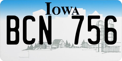 IA license plate BCN756