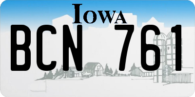 IA license plate BCN761