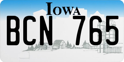 IA license plate BCN765