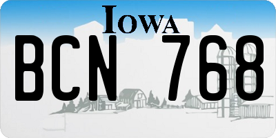 IA license plate BCN768