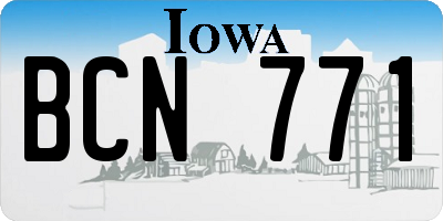 IA license plate BCN771