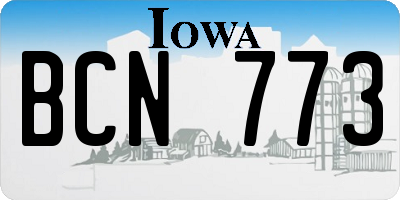 IA license plate BCN773