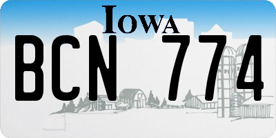 IA license plate BCN774