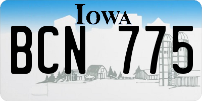IA license plate BCN775