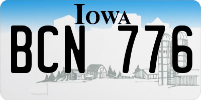 IA license plate BCN776