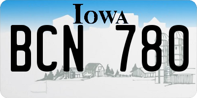 IA license plate BCN780