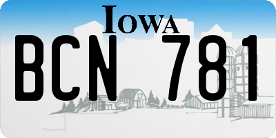 IA license plate BCN781