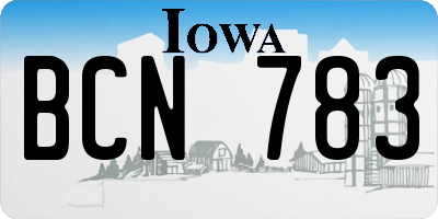 IA license plate BCN783