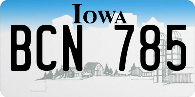 IA license plate BCN785