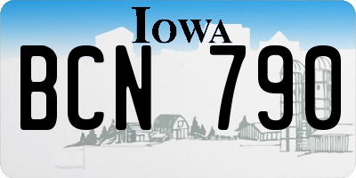 IA license plate BCN790