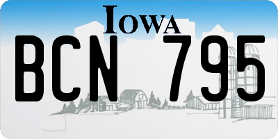 IA license plate BCN795