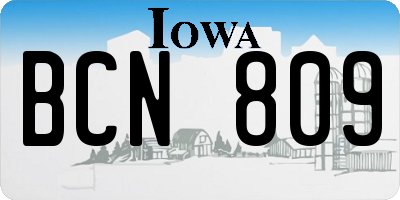 IA license plate BCN809