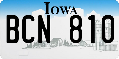 IA license plate BCN810