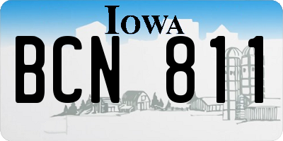 IA license plate BCN811