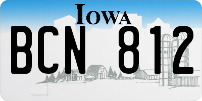 IA license plate BCN812