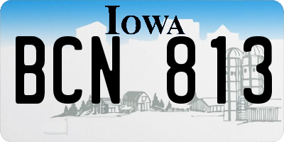 IA license plate BCN813