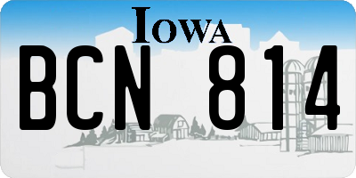 IA license plate BCN814